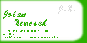 jolan nemcsek business card